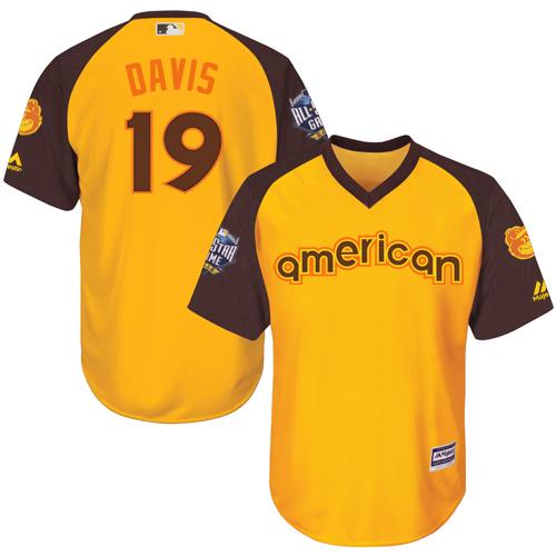 Orioles #19 Chris Davis Gold 2016 All-Star American League Stitched Youth MLB Jersey